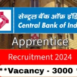 Central Bank of India Apprentice Recruitment 2024